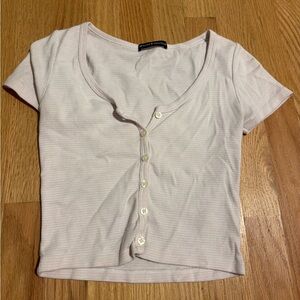 Brandy Melville Pink Striped Zelly Top